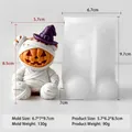 Halloween pumpkin bear silicone mold for DIY candles with specific size data - Pumpkin Bear (J-5677)