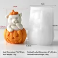 DIY Halloween pumpkin bear silicone mold for candle and gypsum crafts - Pumpkin Bear Mold J-5678