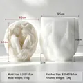 3D family portrait silicone candle mold with finished wax dimensions - Family of Three Relief Style (J-5644)