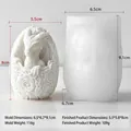 Silicone dragon hatching egg candle mold with size and weight specifications - Dinosaur Egg Mold J-5642 / White