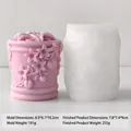 Stampo in silicone a forma di borsa con fiori in rilievo per candele profumate DIY - Stampo per Borsa Giglio (J-5638) / Dimensione Stampo 8.5x8.1x10.2cm