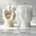 Professional silicone mold and finished family sculpture candle with size dimensions - Family of Four Hugging Style (J-5646)