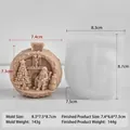 Kerstman kaars siliconen mal met afmetingen en gewicht van het eindproduct - Kerstman bij Open Haard Stijl (J-5688) / Vorm 8.3x7.5x8.7cm