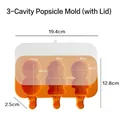 3-cavity space-themed silicone popsicle mold with astronaut and alien shapes - Astronaut Alien / 3-Cavity With Lid / Orange