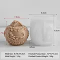 Kerst kristallen bol kaars siliconen mal met kerstman reliëf ontwerp en afmetingen - Kerstman op Slee Stijl (J-5689) / Vorm 8.5x8.5x8.3cm