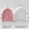 Silicone mold for DIY moon relief candles and plaster ornaments with dimensions - Crescent Moon Mold J-5615