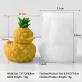 Pineapple-shaped duck silicone mold for DIY scented candles with precise dimensions - Pineapple Duck (J-5626)
