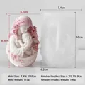 Mother and baby silicone mold for DIY candles with size and weight specifications - Mother and Baby J-5625