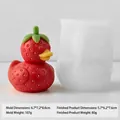 Professional silicone mold for strawberry duck scented candle with dimension details - Strawberry Duck (J-5628)