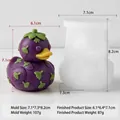 Fruit duck shaped scented candle silicone mold with size and weight parameters - Eggplant Duck (J-5629)