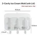 3-cavity space-themed silicone popsicle mold with lid for DIY ice pops and ice cream - Rocket Satellite / 3-Cavity With Lid / White