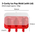 Space-themed red silicone popsicle mold with 3 cavities and clear lid for DIY ice pops - Rainbow Shooting Star Balloon / 3-Cavity With Lid / Red
