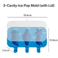 Blue 3-cavity silicone popsicle mold with space theme shapes and lid, size 19.4cm - Rainbow Shooting Star Balloon / 3-Cavity With Lid / Blue