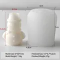 Snowman shaped silicone candle mold with mold and finished product size details - Snowman (J-0103)