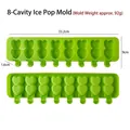 8-cavity green heart-shaped silicone popsicle mold with precise dimensions and weight. - Heart Shape (J-517) / 8 Cavity / Green