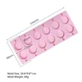 Pink silicone handmade chocolate lollipop mold with 12 cavities and size dimensions - Round Lollipop (J-345) / 12 Holes / Pink