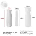 DIY silicone mold for making plaster vases including product dimensions and weight specs - Straight Neck Striped Style (J-537-1)