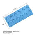 Blue 10-cavity silicone lollipop mold for DIY chocolate with dimensions and weight info - Round Lollipop (J-345) / 10 Wells / Blue