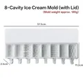 8-cavity food grade silicone popsicle mold with lid and clear dimension markings - 8-Cavity Geometric J-549 / Lid Included / White