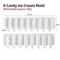 8-cavity heart shaped silicone popsicle mold with dimensions 33.2cm x 9cm white - Heart Shape (J-517) / 8 Cavity / White