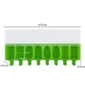 Green 8-cavity silicone popsicle mold with lid and size measurements shown - 8-Cavity Geometric J-360 / Lid Included / Green