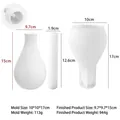 Silicone vase mold for DIY gypsum and resin crafts with dimensions and weight specs - Smooth Style (J-536a-1)