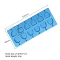 Blue silicone cartoon bear lollipop mold for DIY chocolate candy - 24.6 x 9.8 cm - Bear (J-347) / 10 Wells / Blue