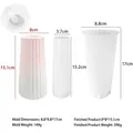 Silicone vase mold with dimensions for DIY gypsum flower pots - Striped Style (J-534b-1) / Striped Vase Mold