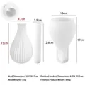 Striped vase silicone mold for DIY plaster resin casting with specific dimensions - Striped Style (J-536b-1)
