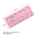 Pink silicone chocolate lollipop mold with cartoon animal shapes and dimensions - Hippo (J-348) / 12 Holes / Pink