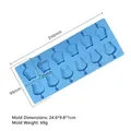 Blue hippo shaped DIY silicone lollipop mold with 12 cavities for chocolate making - Hippo (J-348) / 12 Holes / Blue