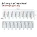 8-cavity Christmas tree silicone popsicle mold for DIY ice cream 33.2x9cm white - Christmas Tree Shape (J-527) / 8 Cavity / White