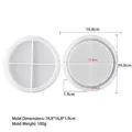 Large circular silicone tray mold 16.8cm with clear dimension markings for DIY resin casting - Striped Round Tray (J-531b) / 16.8x16.8x1.9cm