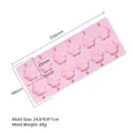 Pink flower-shaped silicone lollipop mold for DIY chocolate and candy making at home - Flower (J-351) / 12 Holes / Pink