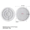 Large circular silicone storage tray mold with 27.7cm diameter for resin DIY coasters - Striped Round Tray (J-533b)