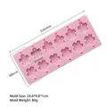 Pink cherry blossom silicone lollipop mold with 12 cavities and measurement details - Sakura (J-542) / 12 Holes / Pink