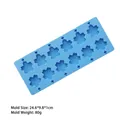Blue cherry blossom silicone lollipop mold with dimensions 24.6x9.8x1cm. - Sakura (J-542) / 12 Holes / Blue