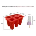 Red 6-cavity silicone spiral popsicle mold for homemade DIY ice cream sticks - Spiral (J-291) / Red