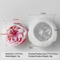 Rose flower silicone mold for DIY candle and soap making with dimensions and weights - Rose Flower Mold (J-1058-1) / 7.2x7x3cm