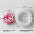 Rose flower silicone mold for DIY handmade candles and soap making with dimensions. - Peony Flower Mold (J-0579) / 7.5x7.2x2.5cm