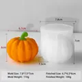 Halloween pumpkin silicone mold with dimensions for DIY candle and soap making - Pumpkin Mold J-5217