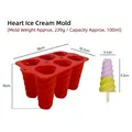 Heart spiral silicone ice cream mold with weight 239g and capacity 100ml for DIY popsicle - Rotating (J-292) / Red
