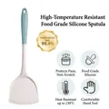 Ergonomic white and teal food-grade silicone spatula, heat resistant up to 230°C - Blue-White Spatula / Thin