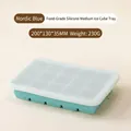 Nordic blue food-grade silicone ice cube tray with lid, 15 compartments, BPA-free material - 15 Grids / Blue