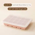 Premium Nordic pink food-grade silicone ice cube tray with lid and 15 square compartments - 15 Grids / Pink
