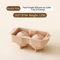 Nordic pink 2-cavity silicone ice ball mold for whiskey, large round ice cube maker - 2 Grids / Pink