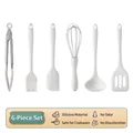 Comprehensive 6-piece white silicone kitchen utensil set for baby food and baking needs - White Mini (Regular) / 6-Piece Bulk
