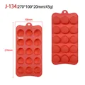 15-cavity red silicone chocolate mold with flower shell patterns and dimensions 270x100x20mm - Pine Nut (J-134) / Pink