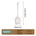 White food-grade silicone slotted spatula for non-stick pans, 30.5cm by 8cm size - White Frying Spatula