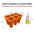 Professional 6-cavity spiral silicone popsicle mold for DIY homemade healthy ice cream pops - Rotating (J-292) / Orange